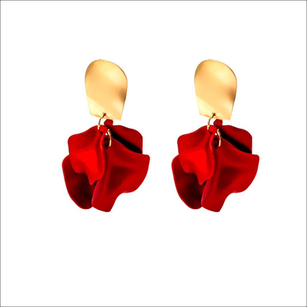Resin Acrylic Flower Drop Dangle Earrings, Lever Back, Boho Statement